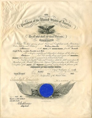 Naval Appointment signed by Theordore Roosevelt - 1905 dated Presidential Autograph